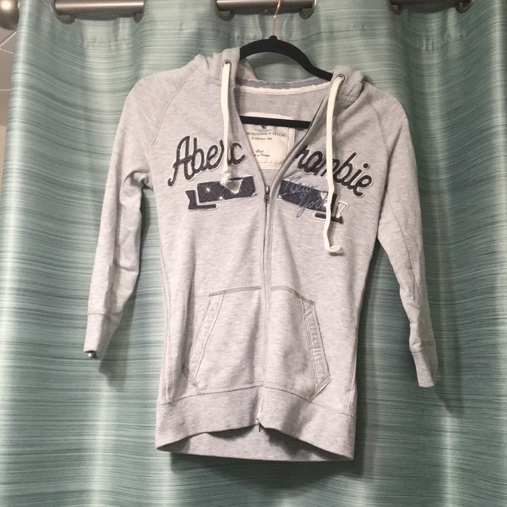 Abercrombie & Fitch grey zip-up hoodie